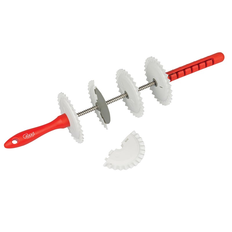 Good Cooking Adjustable Rolling Pastry Wheel Cutter with 4 Interchangeable Fluted, Lattice, and Straight Slicers - 7 Width Adjustments for Accurate Measurements -Dishwasher Safe- Great for Baking Cookies & Dessert - Image 2